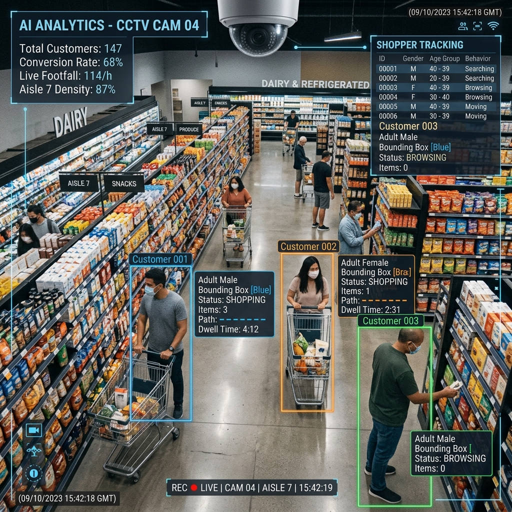 VCABox Supermarket AI Video Analytics CCTV Cameras